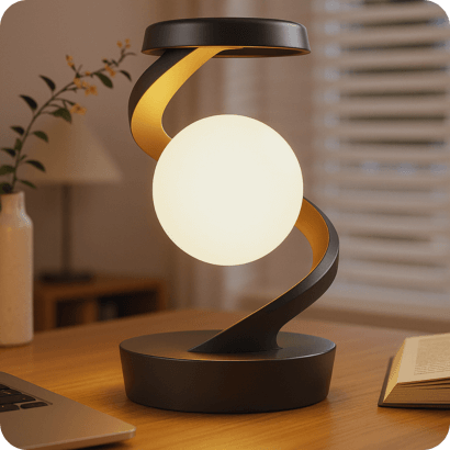 Rotating Moon Desk Lamp With Phone Wireless Charging Sensor Control Table Lamps Decorative Desktop Lamp Small Night Lamp Home Decor